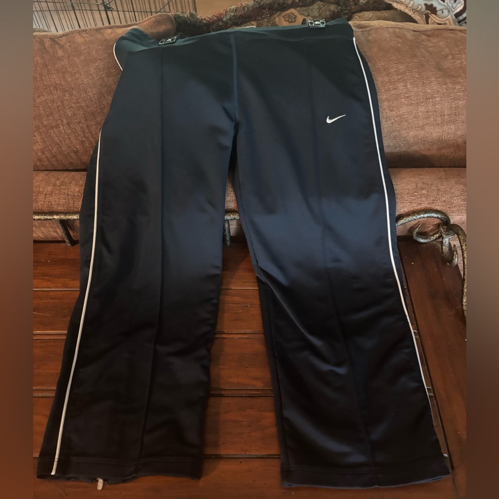 Nike Black Pants with White Stripes